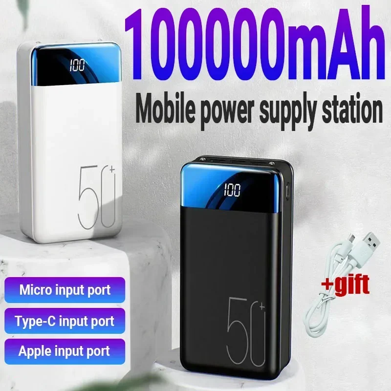 

Latest Super Genuine Fast Charging 100000mahPower Bank Large Capacity Mobile Power Universal 5v2.1a Fast Charging