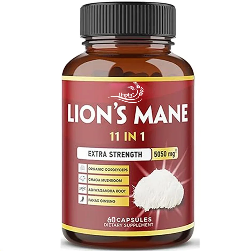 Lion's Mane Mushroom Supplement, Containing Cordyceps Sinensis, Ganoderma Lucidum, And South African Drunken Eggplant