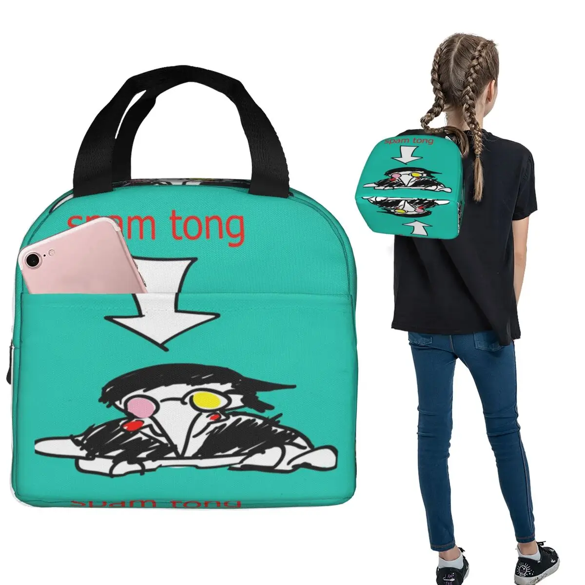 

Deltarune Spamton Insulated Lunch Bag for Women Kids Portable Food Boxes Thermal Lunch Box Tote