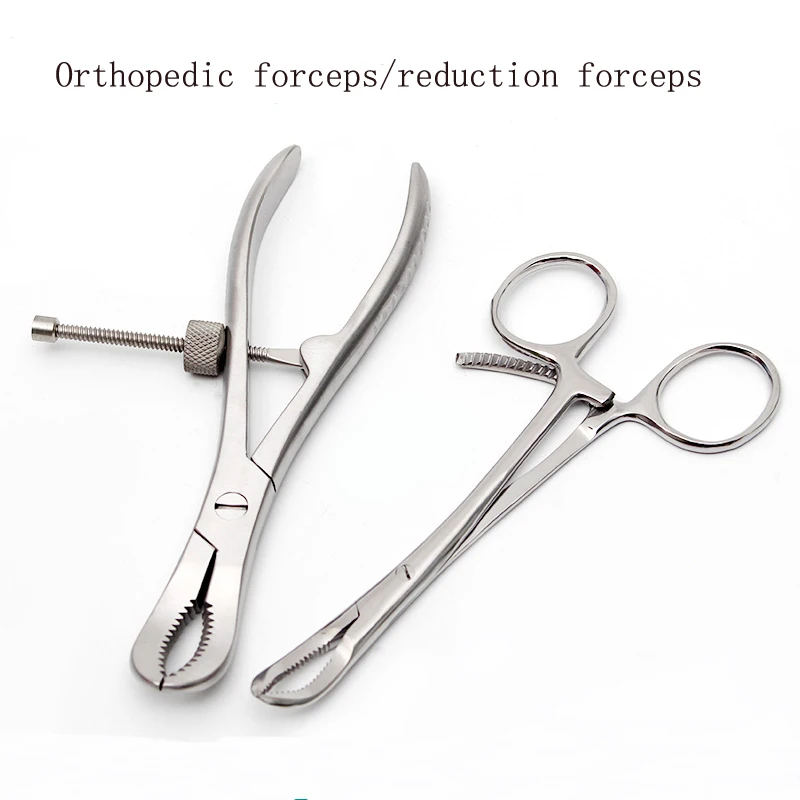 

Orthopedic reduction forceps Bone holding forceps round head Orthopedic forceps screw adjustable toothed reduction forceps