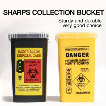 Boîte à déchets de tatouage en plastique 1L, conteneur de fo...