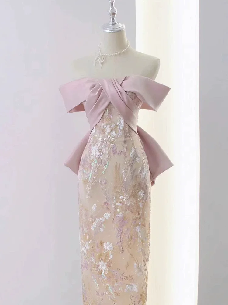 ملابس الزفاف نخب مثير مزاجه فستان طويل النمط الصيني الجديد الصباح ثوب طباعة خمر شيونغسام #2