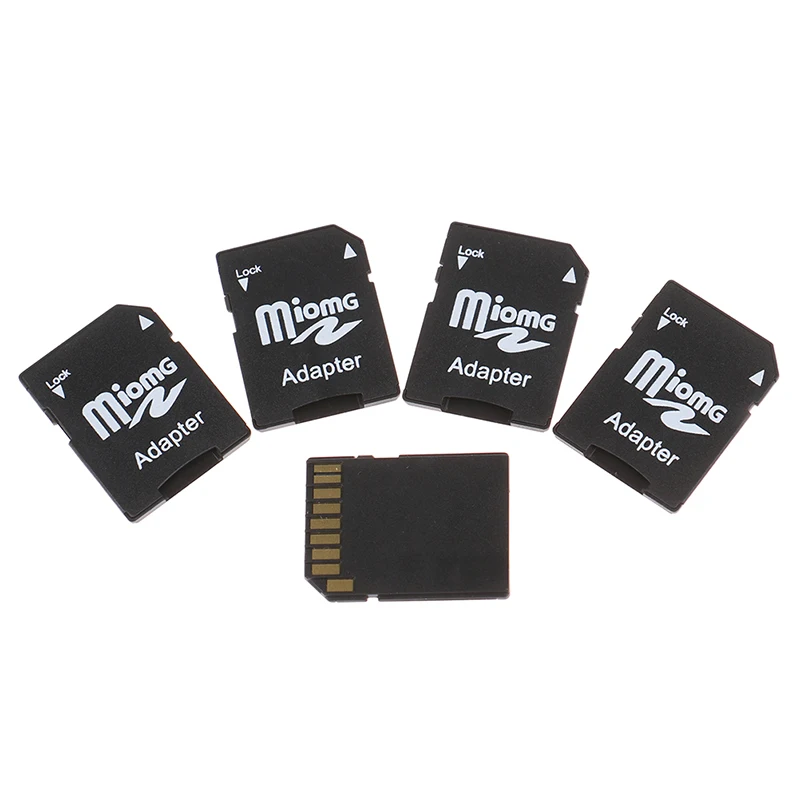 Micro SD Trans Flash Memory Card Adapter, TF para SD, HC Converter, preto, 5pcs