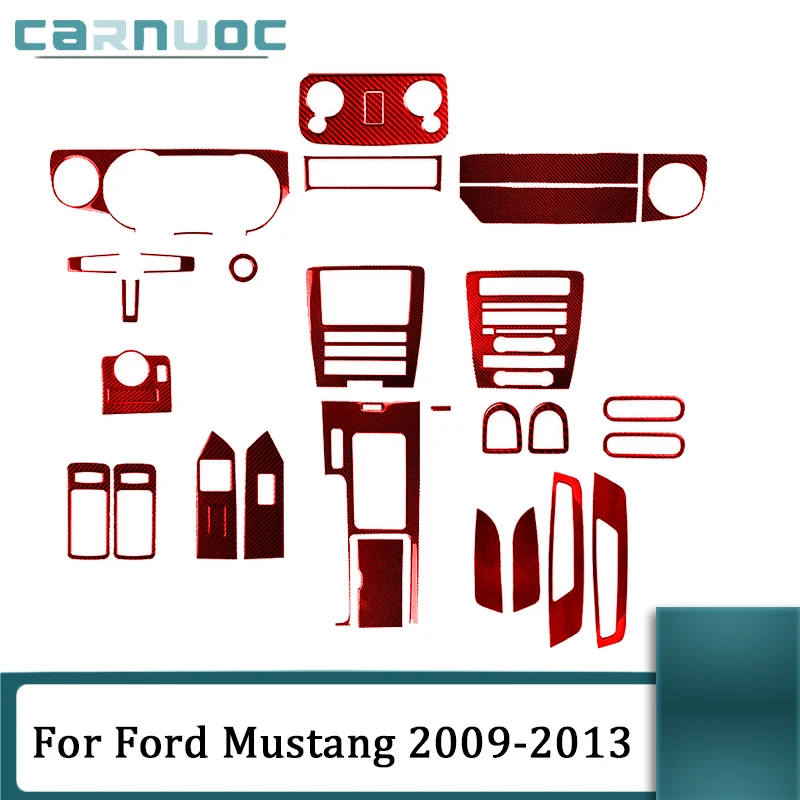 

For Ford Mustang 2009 2010 2011 2012 2013 Styling Accessories Car Interior Decorative Carbon Fiber Red Stickers