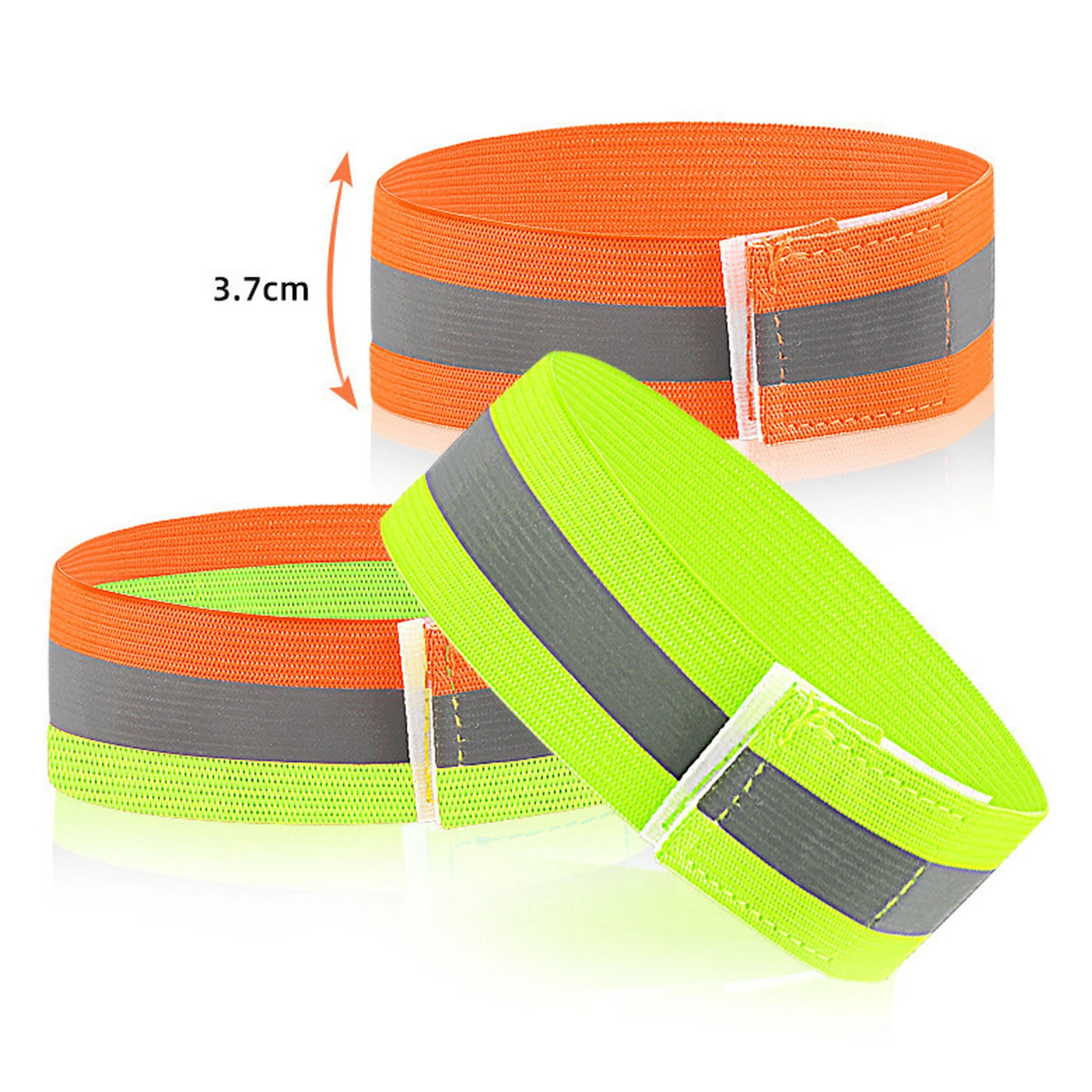 1 قطعة سوار معصم مرن عاكس عالي الوضوح لركوب الدراجات الليلية والجري سوار أمان للذراع للتحذير والحماية