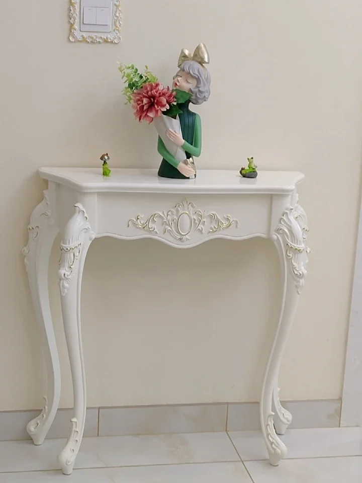 

European Style Hallway Console Table, Retro Vintage, Entrance Furniture, Living Room, Home Decoration, Trim Gold, Entry Table