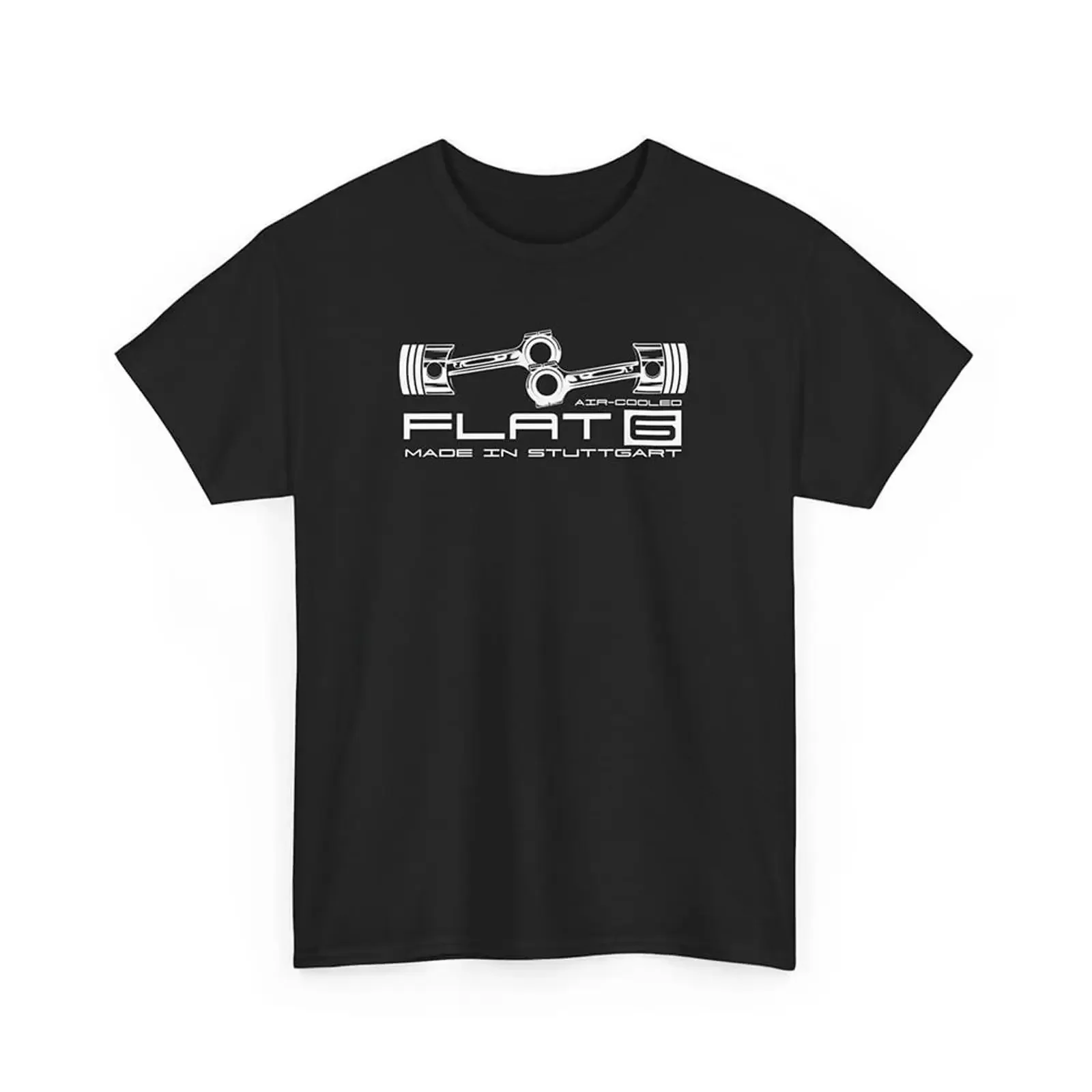 Flat 6 Air Cooled Engine T Shirt Boxer Motor Car Culture Fans Classic Automotive Style vintage Washed designer clothes homme