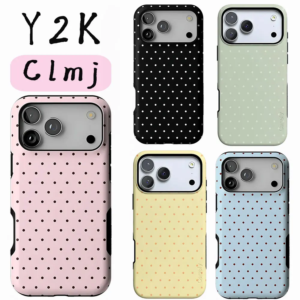 Y2K Vintage Sweet Polka Dot Phone Case for Samsung Galaxy S20 S23 S24 S25 S26 FE Plus Ultra Edge 4G 5G Luxury Double-layer Cover