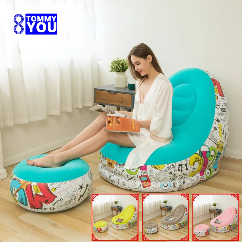 

Living Room Inflatable Lazy Sofa Home Decoration Bean Bag Chair Washable Lounger Recliner Folding Couch Comfortable Outdoor Pad