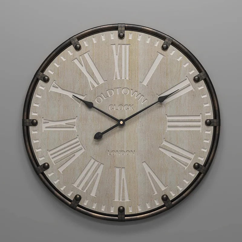 

Retro Metal Wall Clock Creative Iron Art Decoration Rome Living Room Watch Home Decoration Wall Hanging Art Large Wall Clock