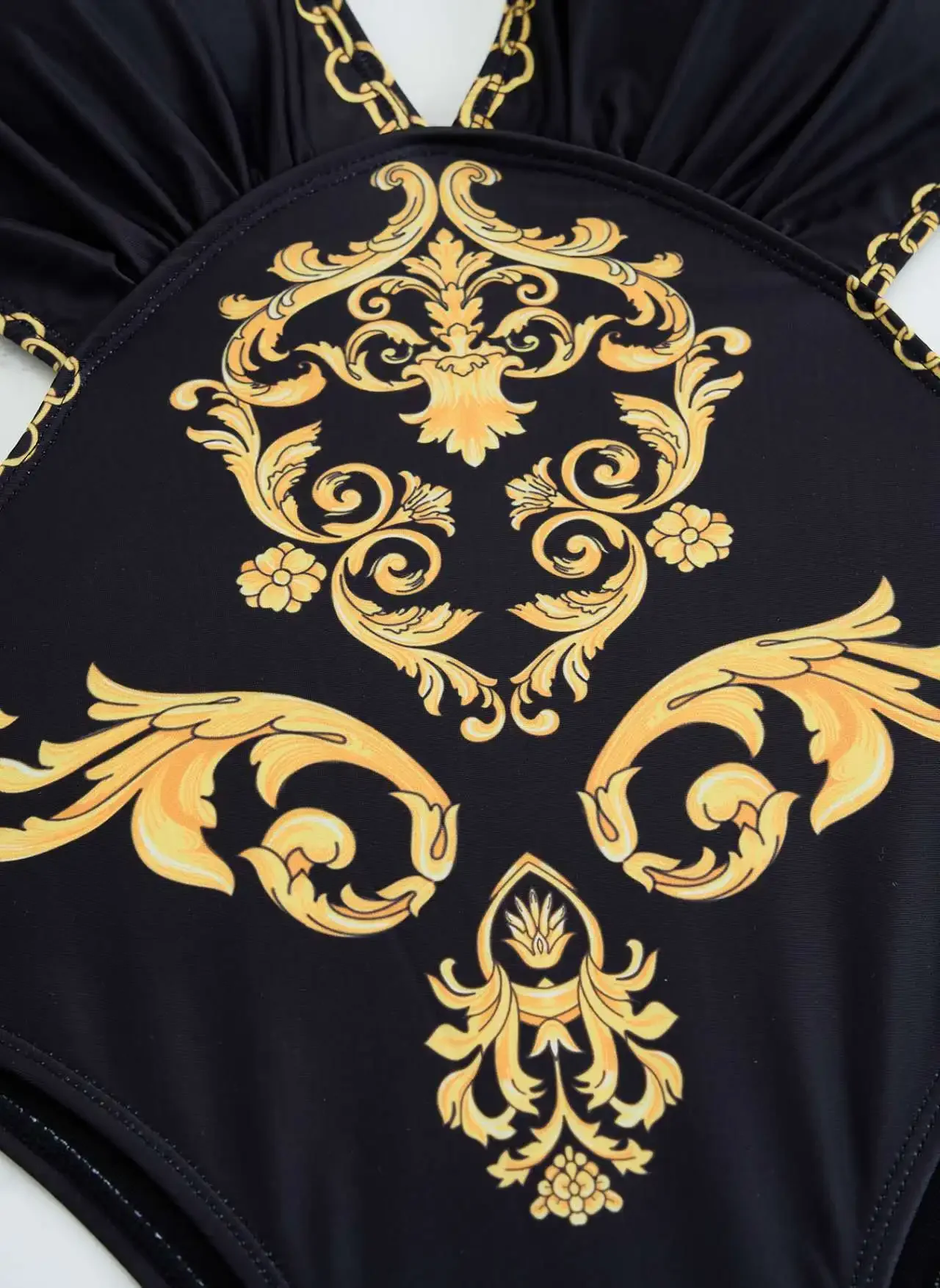 Traje de baño de una pieza con cuello pronunciado, traje de baño con estampado africano, traje de baño acolchado para mujer, Trikini femenino, ropa de playa, bañista para piscina