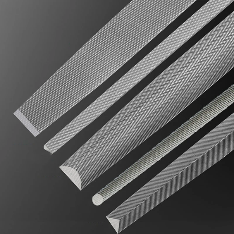 Limas de acero de 6/8 pulgadas para diente medio, accesorios de afilado, alisado y rectificado, planas, semicirculares, triangulares y circulares, 1 unidad