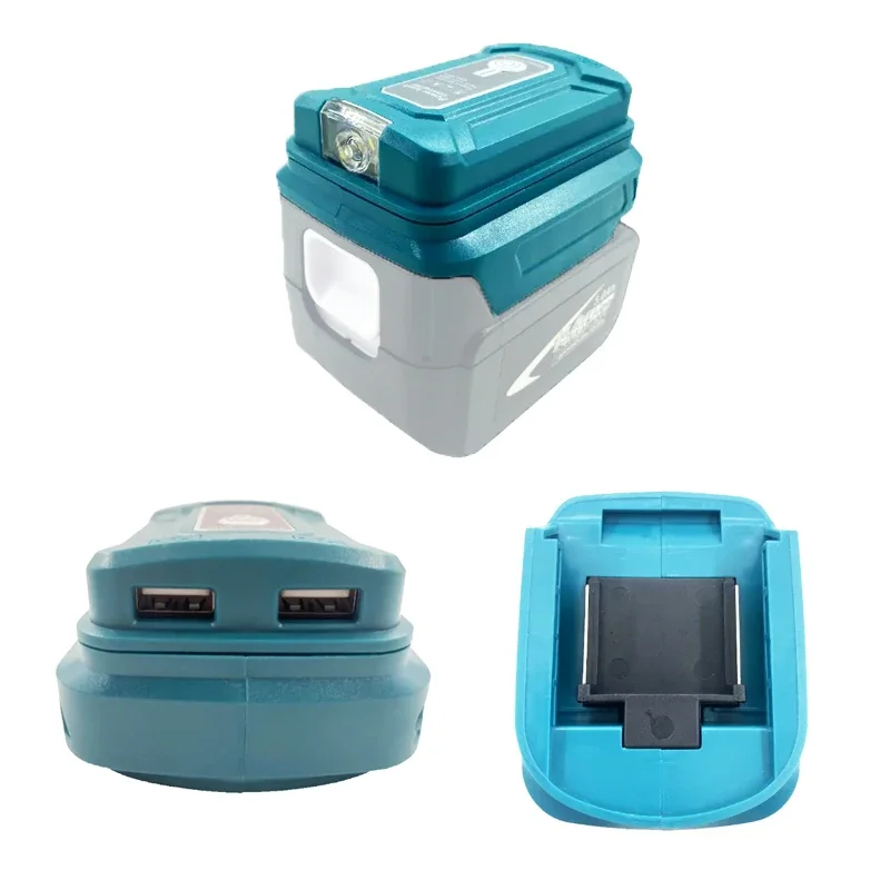 For Makita 18V BL1840 BL1850 With Dual USB Fast Charging Li-ion Battery Adapter Portable Portable Power Supply LED Light 