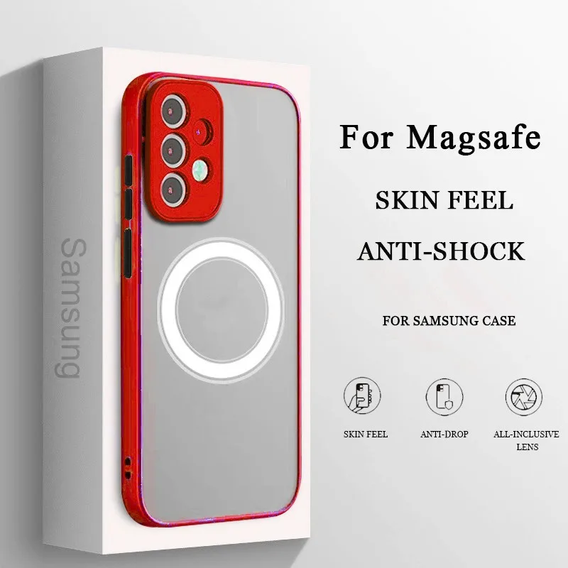 Luxus Magnetische Drahtlose Lade Fall Für Samsung A53 A54 A55 A52 A52S A35 A34 A33 A32 A14 A12 A13 A71 5G stoßfest Matte Abdeckung – Detail 11