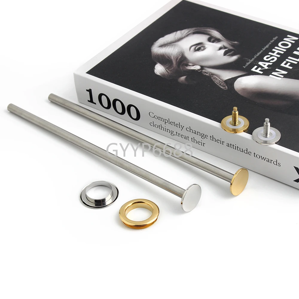 1/4/10Sets Stainless Steel Metal Whole Locks For Shoulder Backpack Bags Eyelets With Washer Grommets Slider Chain Accessories
