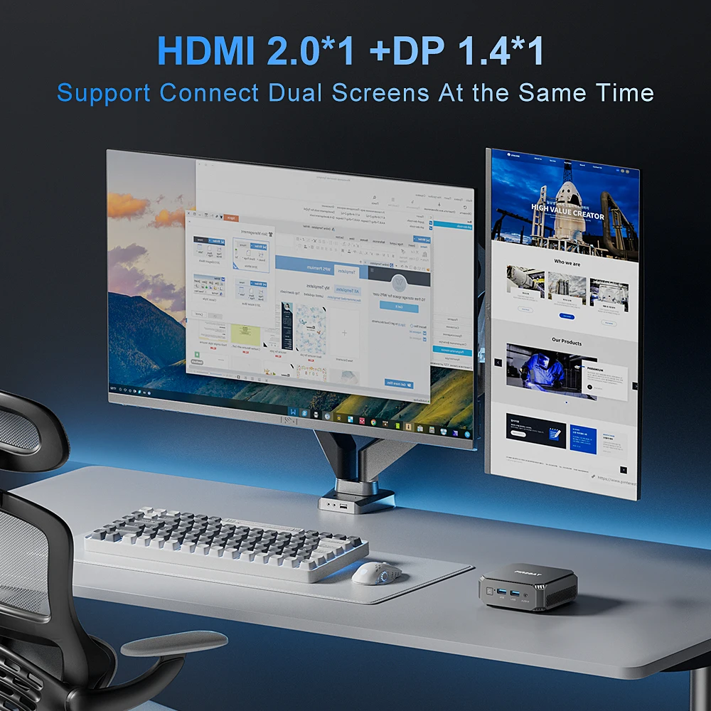 FIREBAT T2 MiniPC Intel N150 Dual Band WiFi5 BT4.2 16 GB 512 GB Desktop Windows 11 Gaming Computer Mini PC Gamer