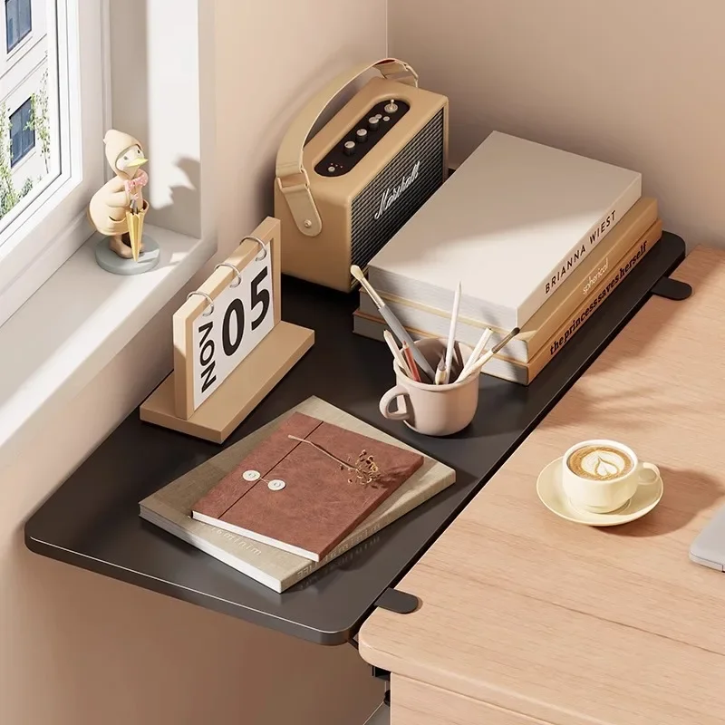 Immagine 3: Nuova Scheda di Estensione per Computer Desktop, Supporto Pieghevole per Scrivania da Ufficio/Dormitorio, Ripiano Estensibile Senza Foratura per Spazi Stretti