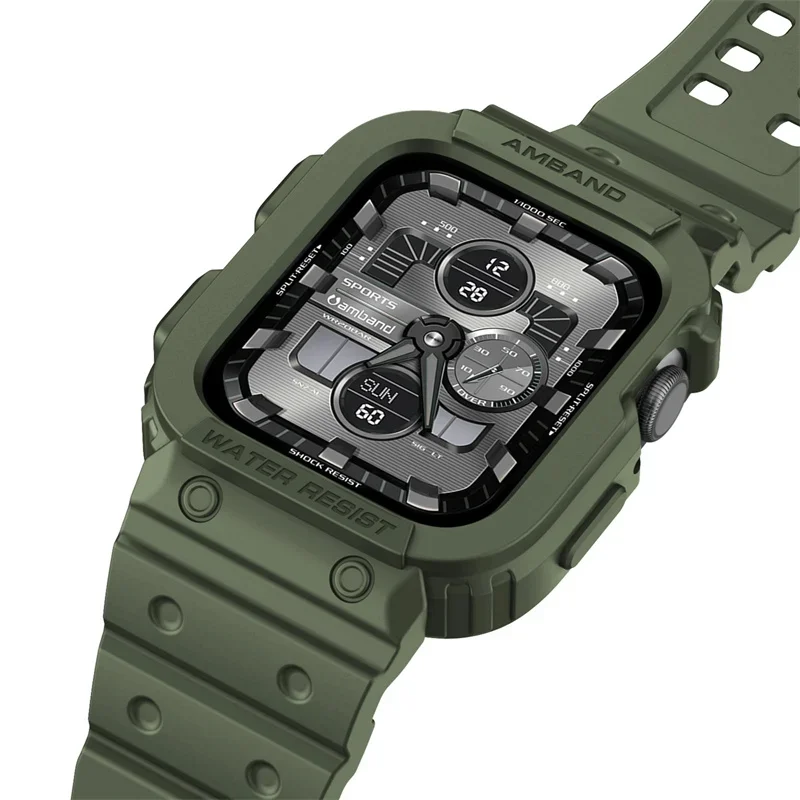 Transparent Strap+Case For Apple Watch Band 45mm 42mm 44mm Accessories Silicone Sports Bracelet iWatch series 9 8 7 5 4 3 6 SE