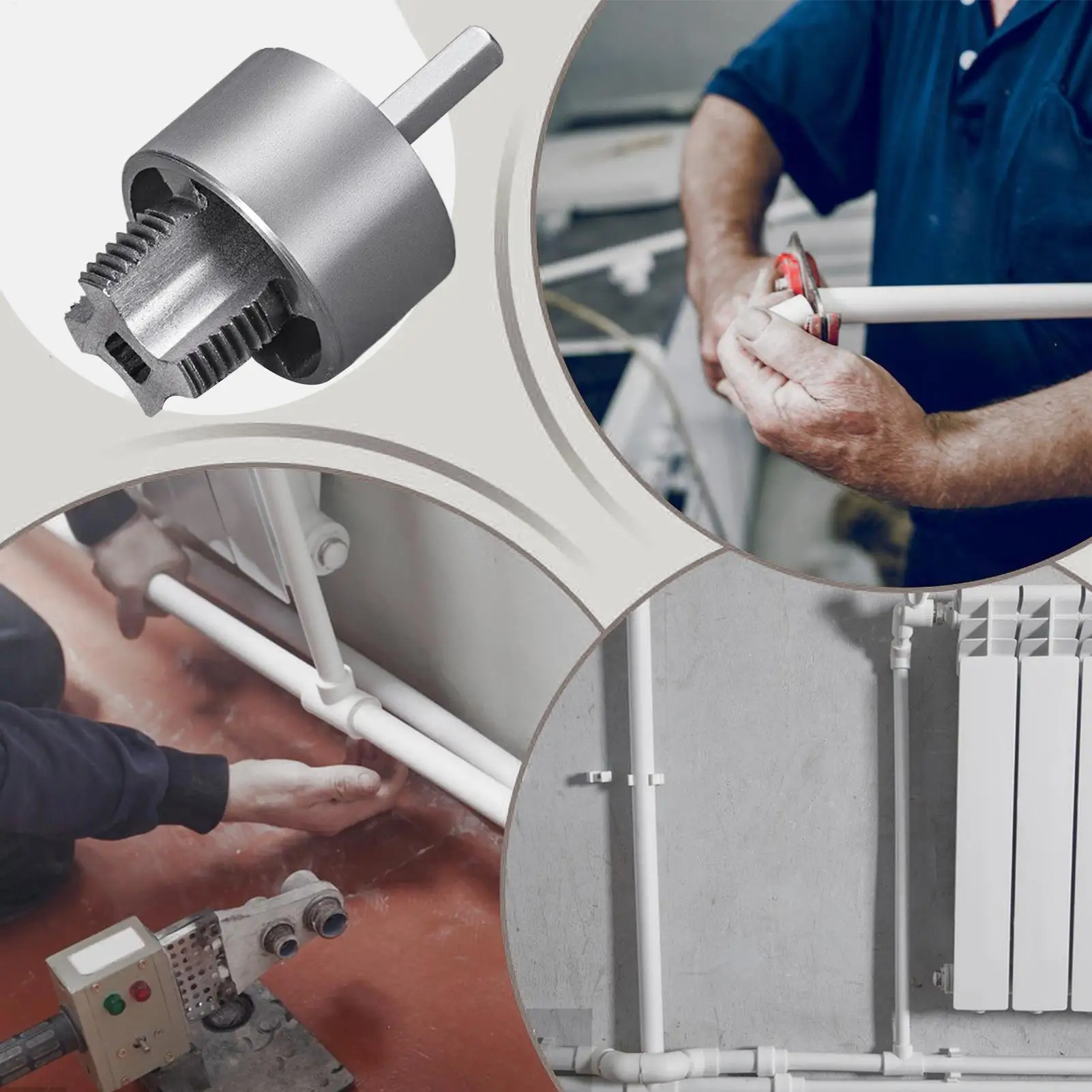 เครื่องมือทําเกลียวท่อ เครื่องมือตัดเกลียว เครื่องตัดภายนอกภายในแบบรวมที่ทนทานต่อการสึกหรอสําหรับบ้านสว่านไฟฟ้ามืออาชีพ