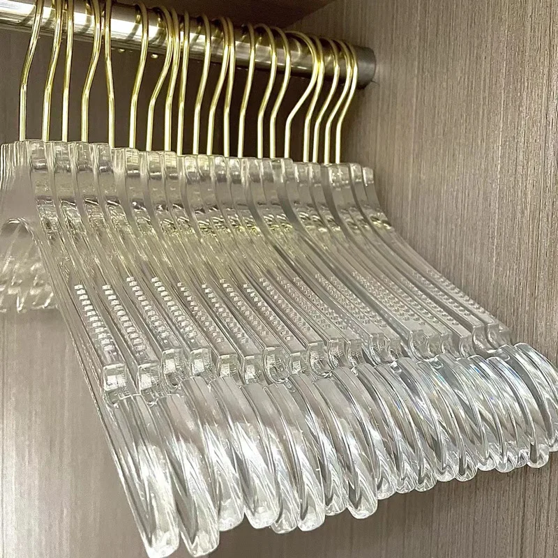 

6 pcs Transparent Acrylic Clothes Hanger Racks Half Dozen Clear Hangers Ideal For Store Display Logo Customizable Wholesale