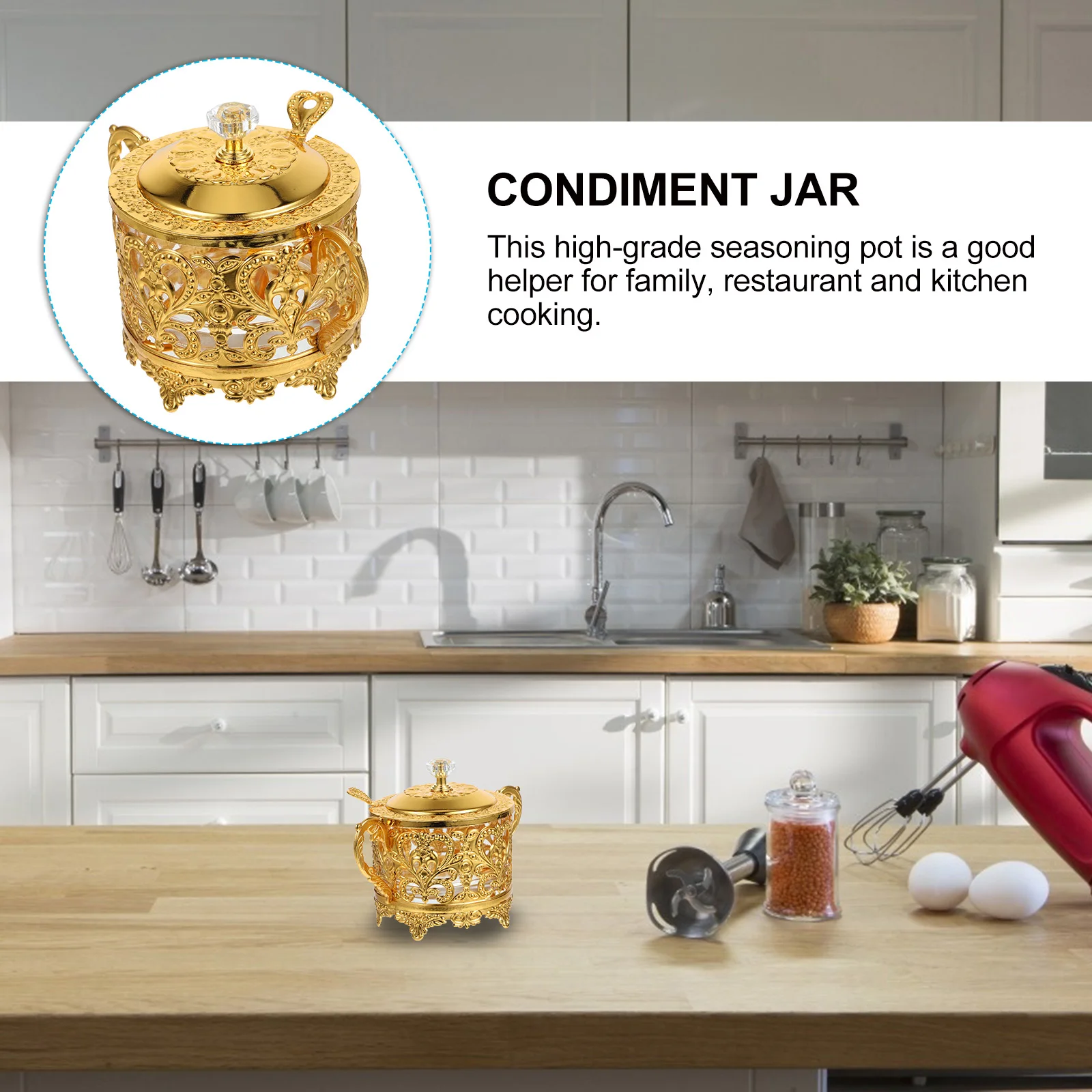 

Jars with Lid Spice Condiment Seal Salt and Seasoning Container Office Condiments