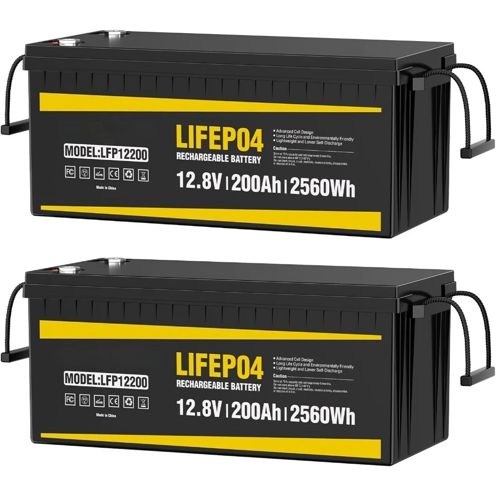 

Литиевая батарея LiFePO4 12 В, 200 Ач, встроенная BMS 200 А, накопитель энергии 2560 Втч, железо-фосфатная батарея глубокого цикла 8000–15000 гг.