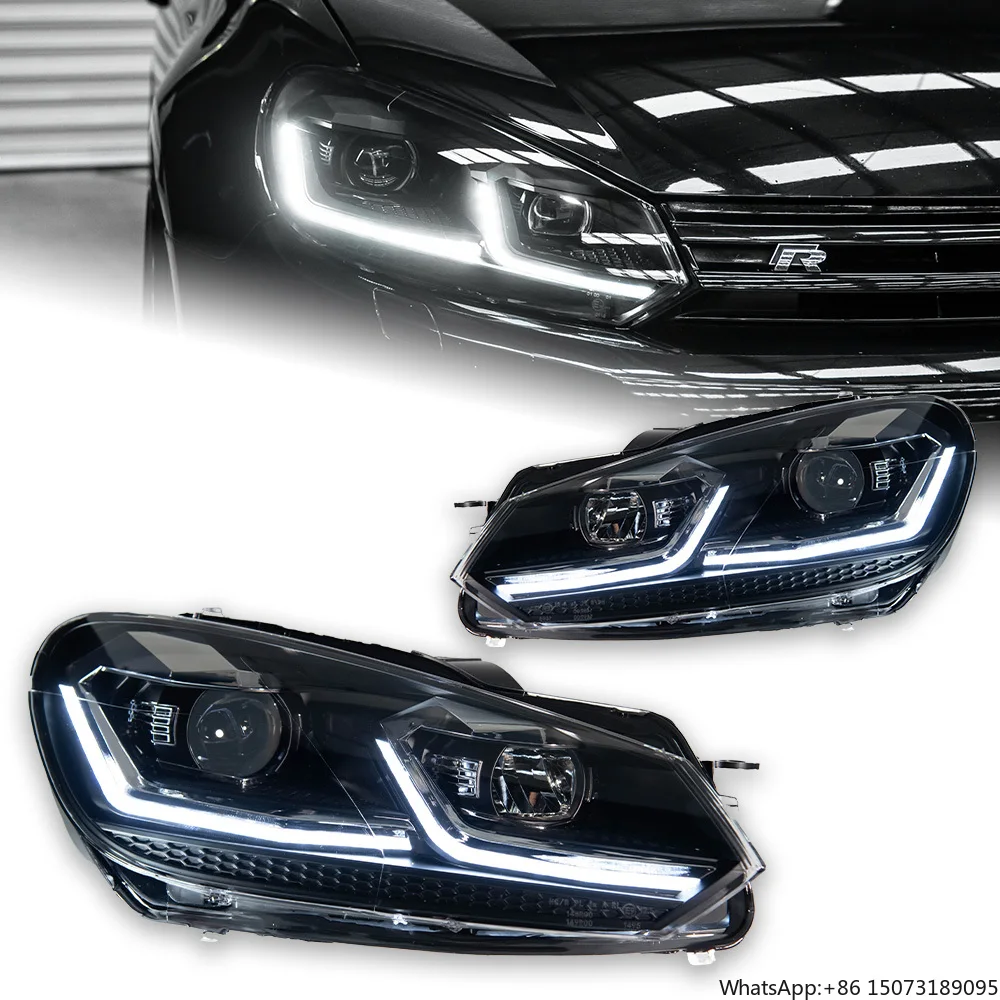 

Car Styling Head Lamp for 6 LED Headlight Projector Lens 2009-2012 6 Headlights Mk6 R20 Tsi Drl Automotive Accessories