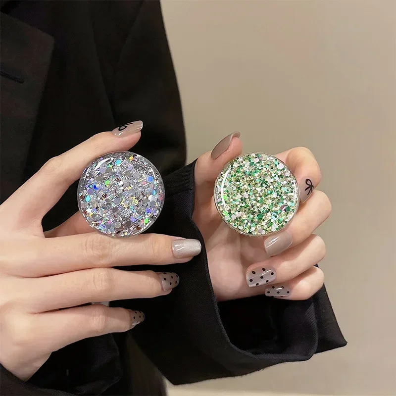 Geometric Jelly Color Sequins Circle Phone Holder Smartphone Grip Tok Universal Smart Tok For iPhone Samsung Socket Lazy Bracket