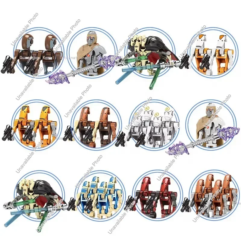 HEROCROSS TV6111 New Star Wars Building Blocks IG-100 Magna Guard General Grievous Battle Droid Obi-Wan Marrok Mini Figures Toys moc