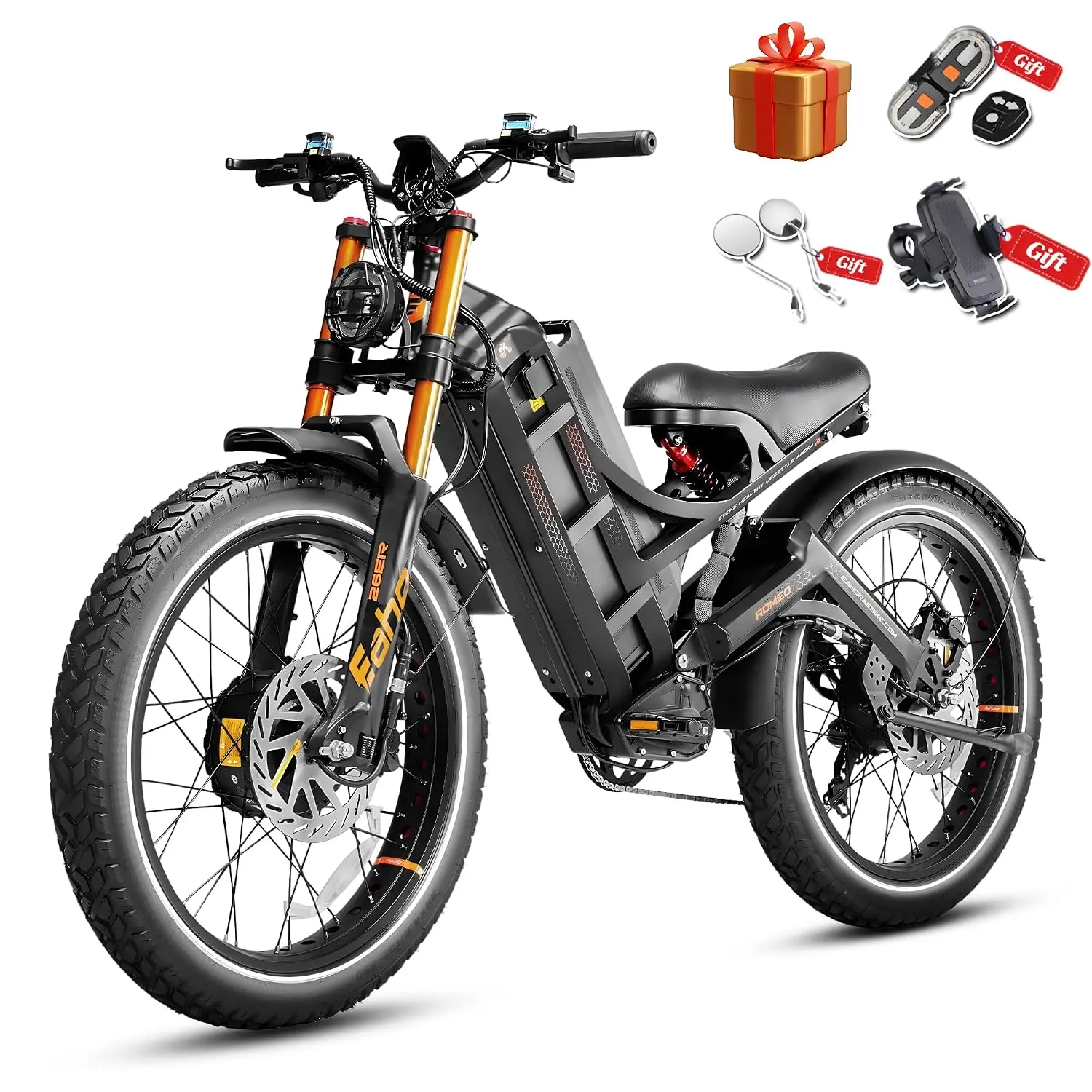 6000W Peak Electric Bike for Adults 52Mph High Speed Mountain E-Bike Off Road Long Range, Customized