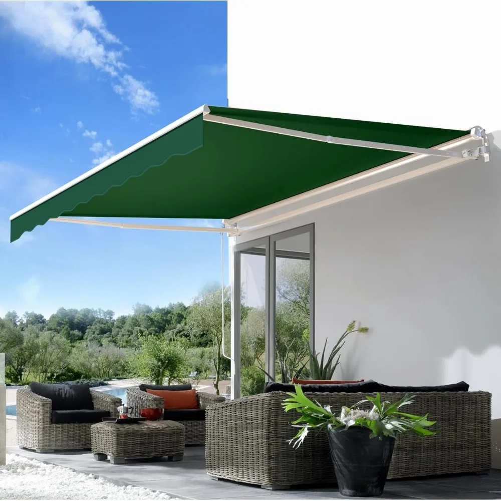 

Patio Awning Retractable Awning Sun Shade Awning Cover Outdoor Patio Canopy Sunsetter Deck Awnings with Manual Crank Handle