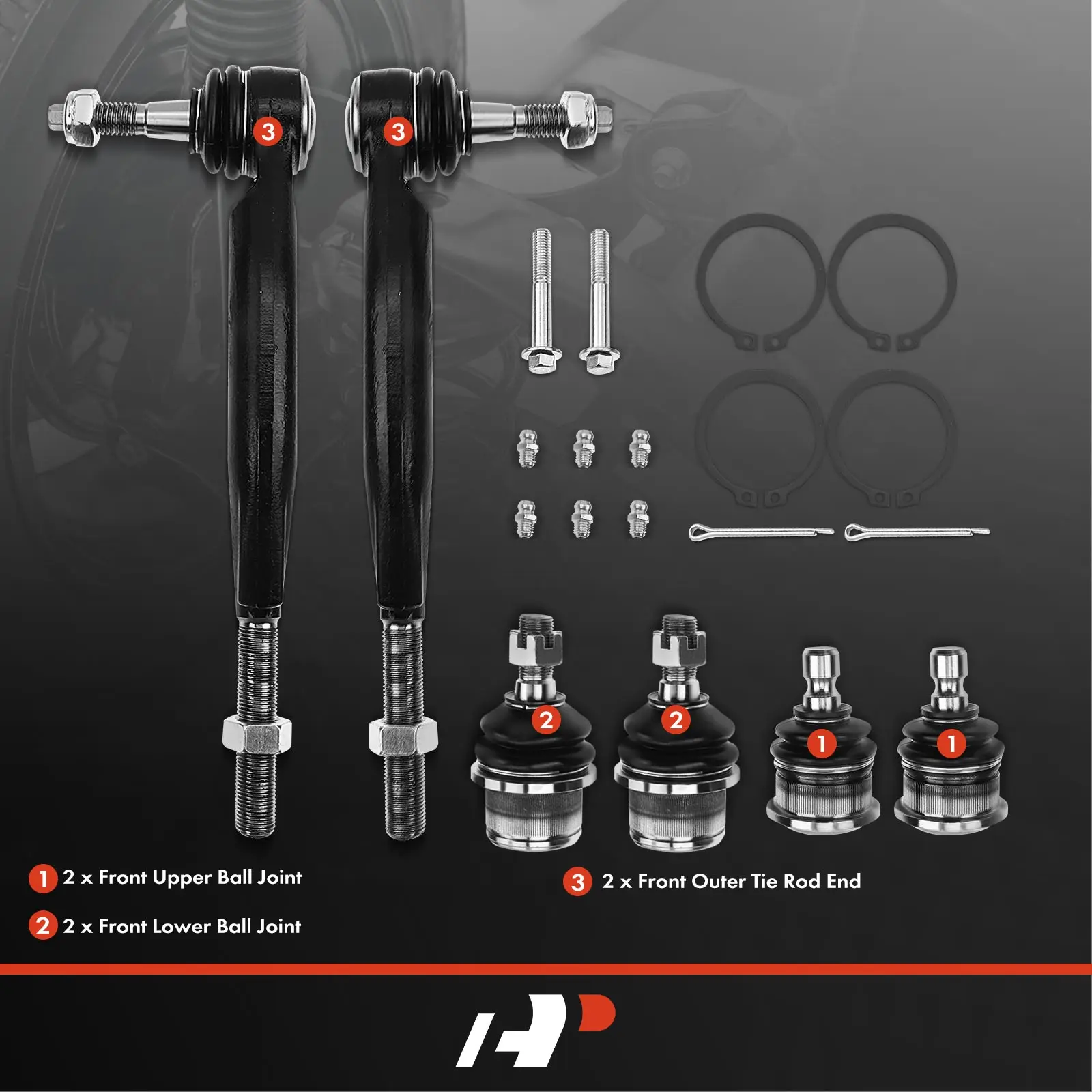 A-Premium 6x Front Ball Joints & Tie Rods Kit for GMC Envoy 2002-2009 Envoy XL 2003-2006 Saab 9-7x 2005-2009 Buick Rainier