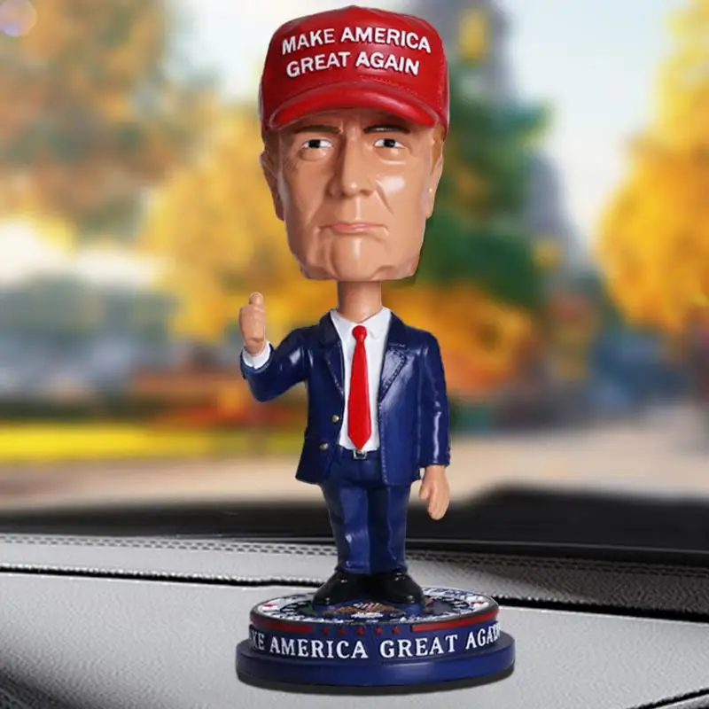 Head Shaking Figures Creative Resin Ornament Car Shaking Head Figure Ornament Unique Trump dolls Design For Kids Room