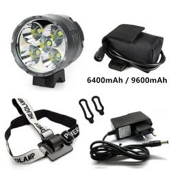 WasaFire 7000LM 5* XML T6 LED Bike Light Bicycle Head Lamp Cycling Headlight MTB Front Light + 18650 Battery Pack + 8.4V Charger