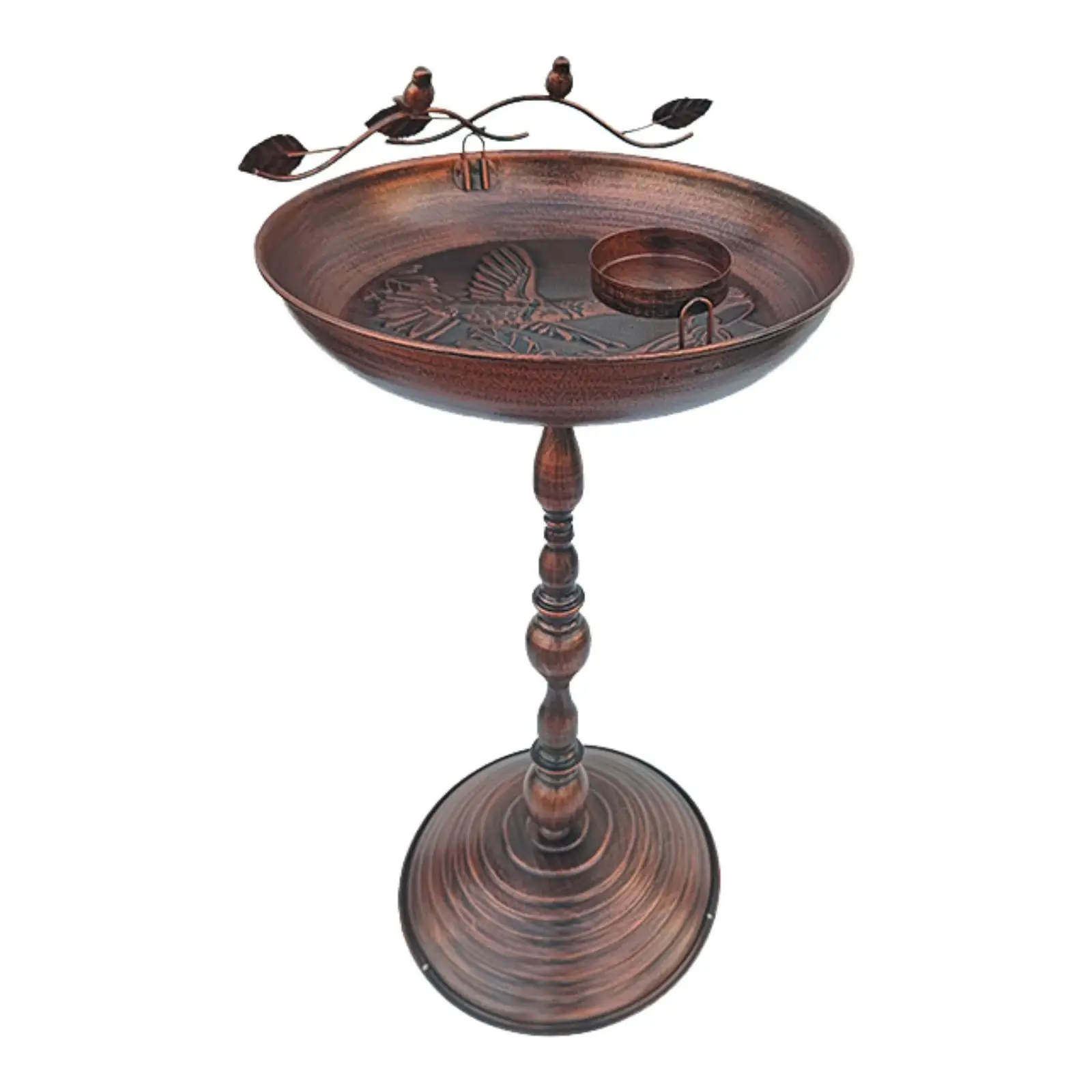 

Metal Bird Bath Birdfeeder Easy to Install Iron Decoration Bird Lovers Present Garden Decor Birdbath for Lawn Patio