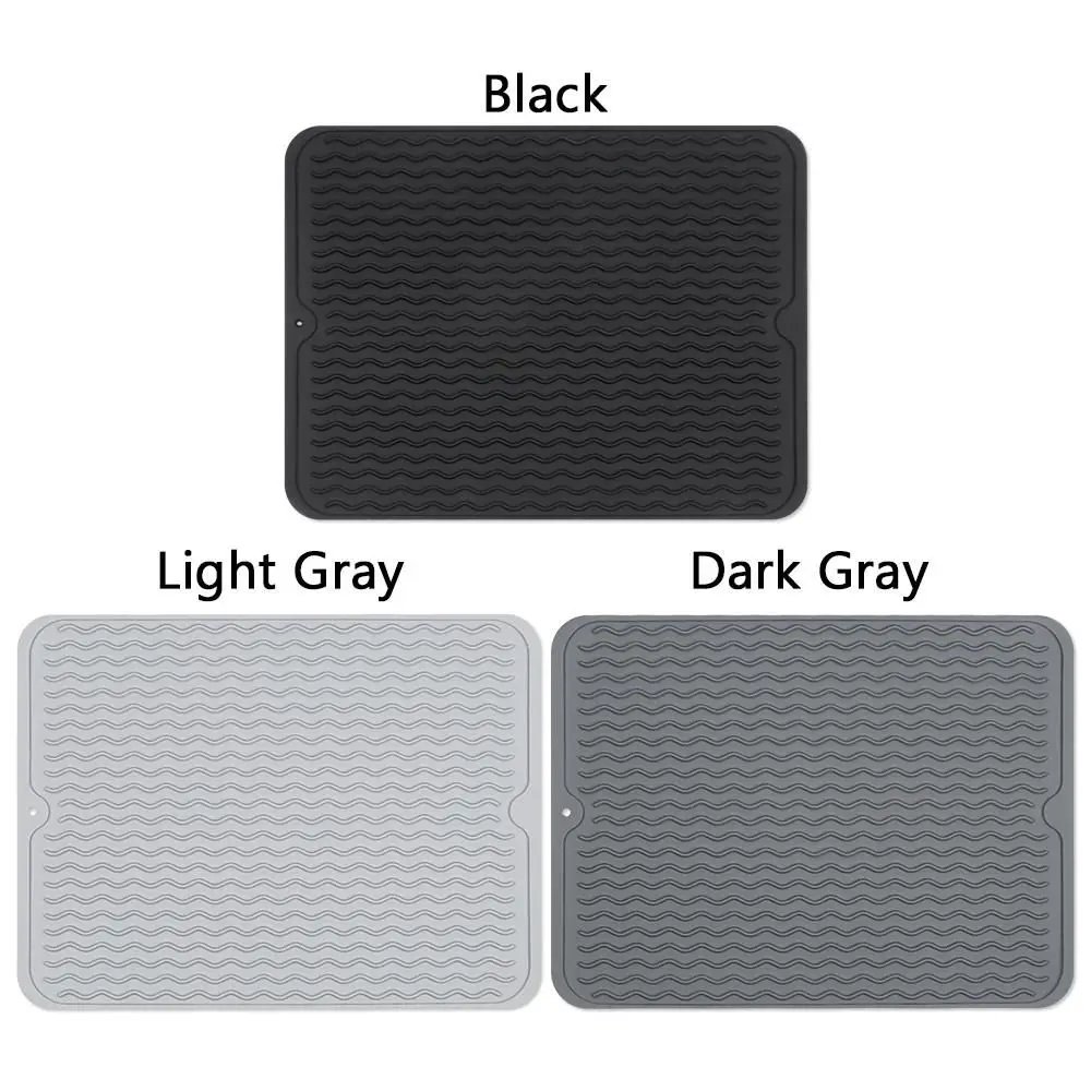 1Pcs Wave Draining Pad Silicone Drying Mat New Non-slip Dish Holder Table Mat Kitchen Placemat Foldable Heat Insulation Pad