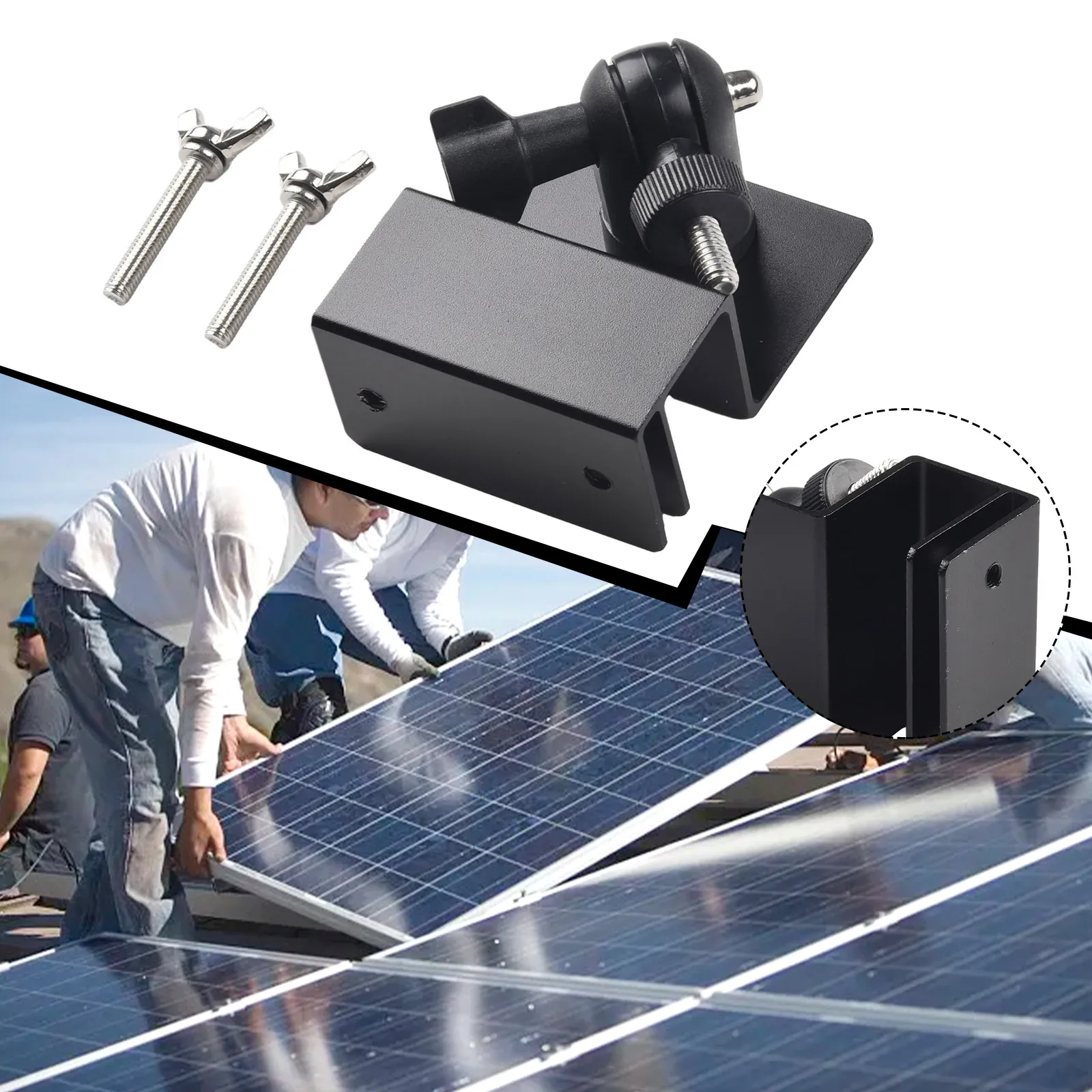 1pc Weatherproof Gutter Mount Bracket With Screw Adapter Adjustable Special Monitoring Bracket For Security Cameras Solar Panel