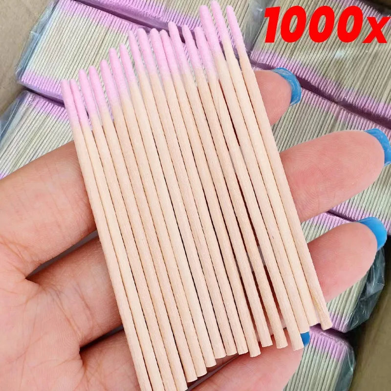Disposable Ultrasmall Cotton Swab Wooden Micro Bud Swabs Double-Headed Eyelash Tattoo Makeup Brushes Nail Arts Cleaning Tool