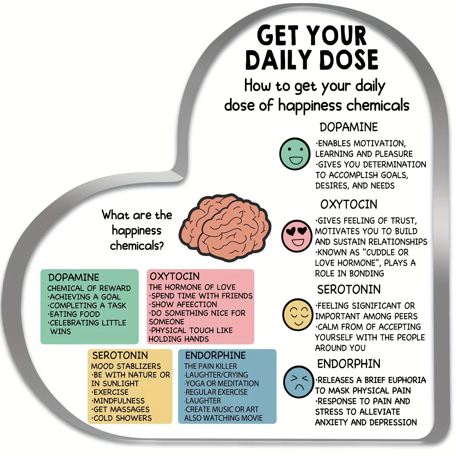 Mental Health Awareness Heart-Shaped Acrylic Sign - Psychology & Therapy Affirmations, Perfect For School Counselors, Anxiety