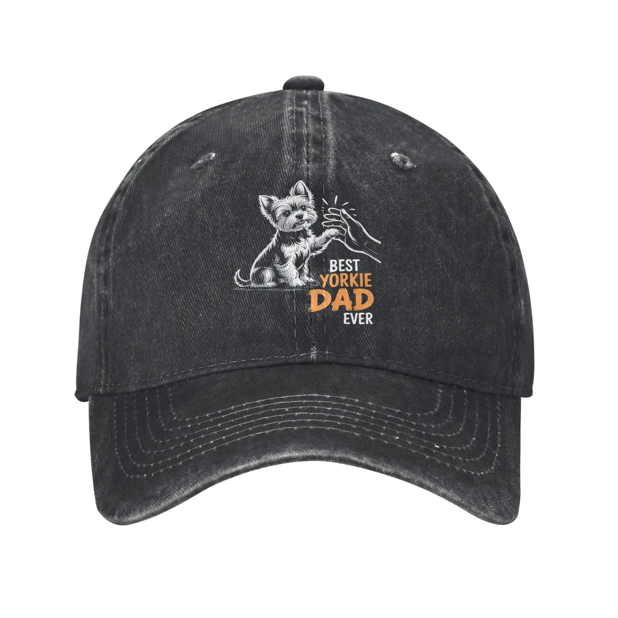 Best Yorkie Dad Dog Men Women Baseball Caps Yorkshire Terrier Distressed Denim Caps Hat Retro Outdoor All Season Travel Headwear