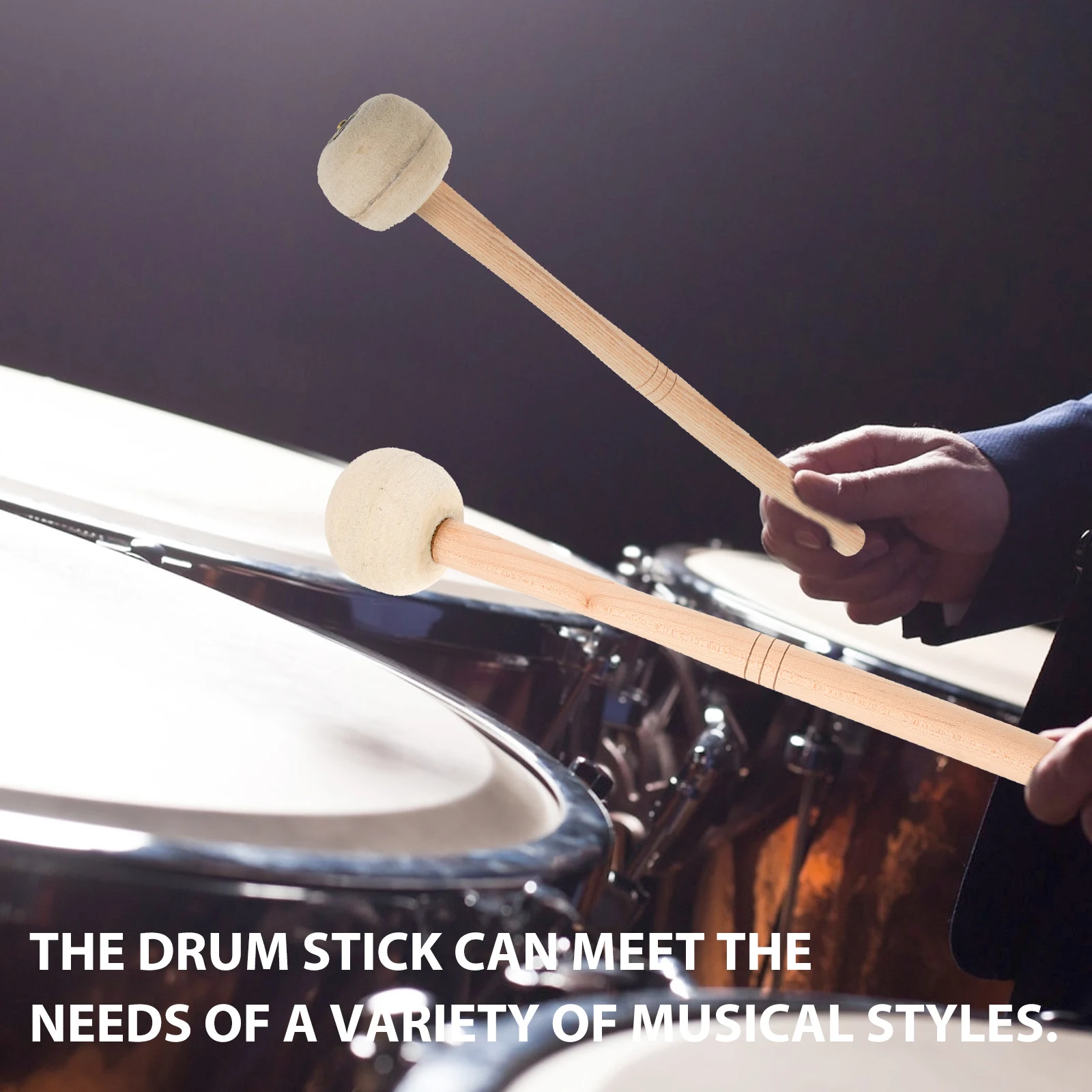 2 قطعة طبلة باص مطرقة خشبية ورأى طبل عصا قبضة مريحة قرع العصي لممارسة أداء أفخاذ