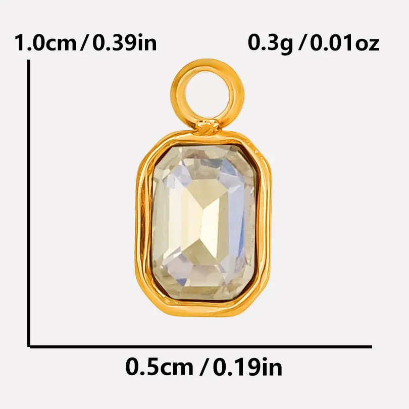 6pcs Stainless Steel Rectangle Charms for Jewelry Making