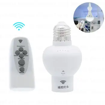 Support de lampe à télécommande sans fil, douille à intensité variable, ampoule 220V, veilleuse LED avec minuterie