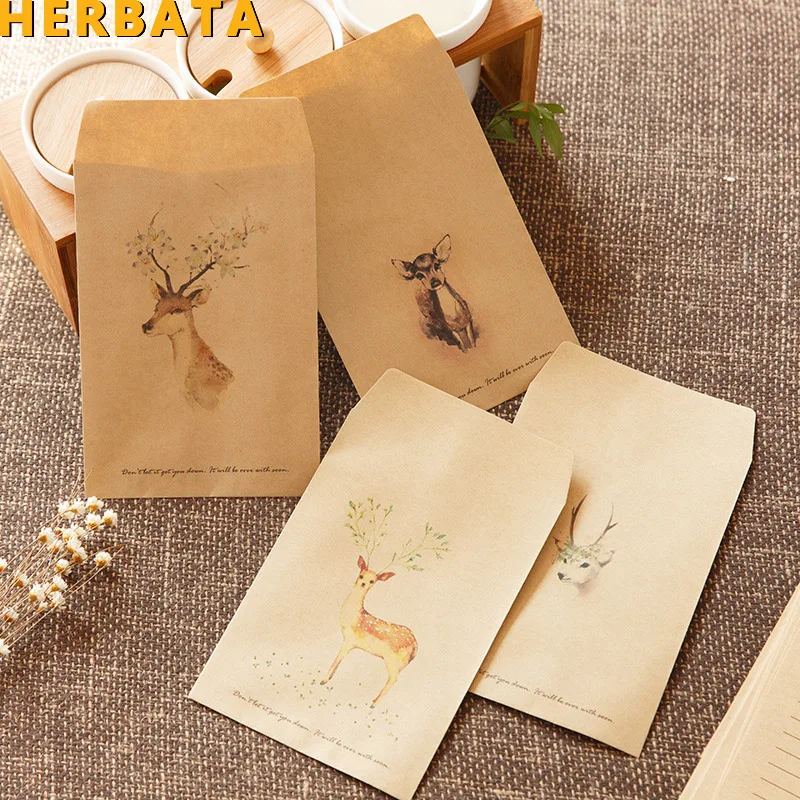 

HERBATA (10pcs/lot) Chinese Style Craft Paper Envelope For Letter Paper Postcards school and office supplier stationery CL-2028