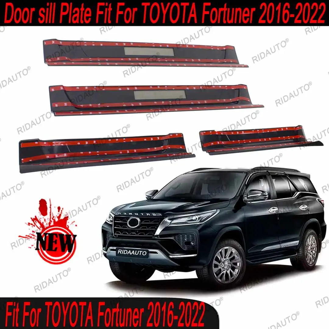 Striscia di soglia per Pickup per auto per TOYOTA FORTUNER 2016 2019 2022 accessori per adesivi per pedali con protezione per davanzale della porta