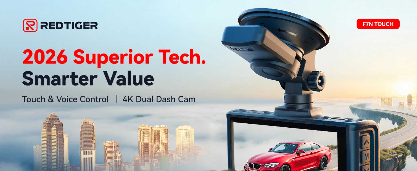 REDTIGER F7N TOUCH 4K Dashcam Starvis 2 IMX675 5,8 GHz WLAN Autokamera für Nachtsicht WDR von vorne und hinten – Detail 2
