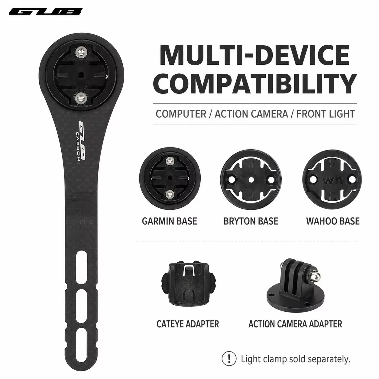 GUB 692 Carbon Fiber Bicycle Road Bike Cycling MTB Computer Stopwatch Speedometer Mount Holder For Garmin Cateye Bryton Gopro