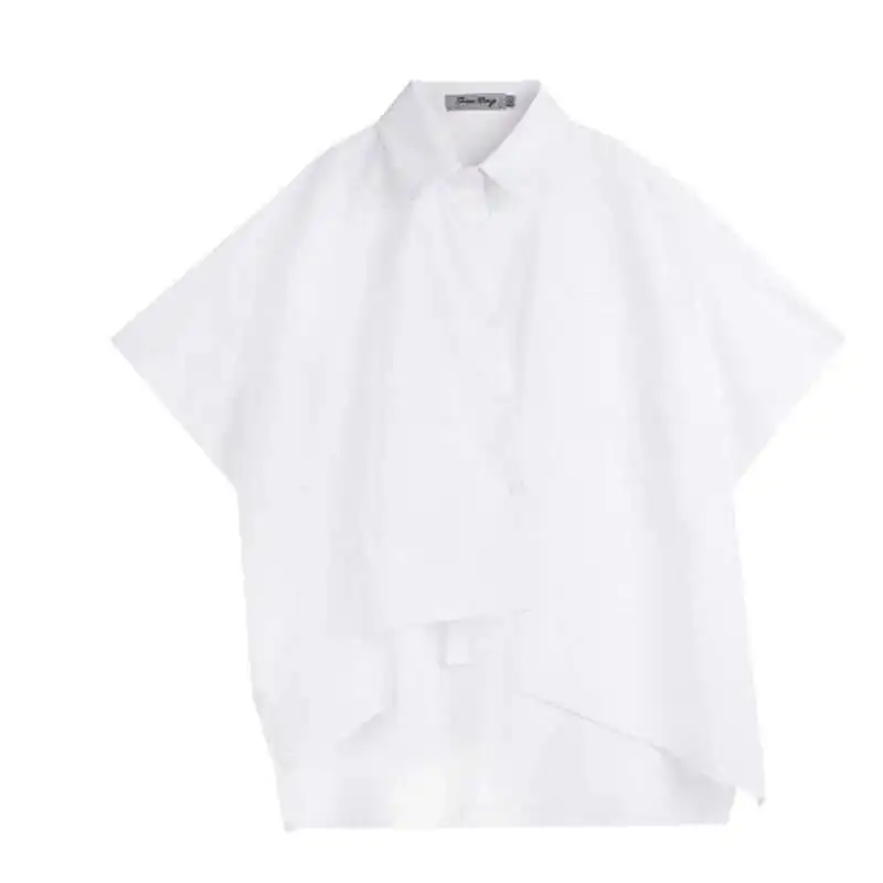 Men Shirts Black Asymmetric Hip White Oversize Style Design Japan Hop Punk Blouse Male Vintage Casual Street Wear Camisa