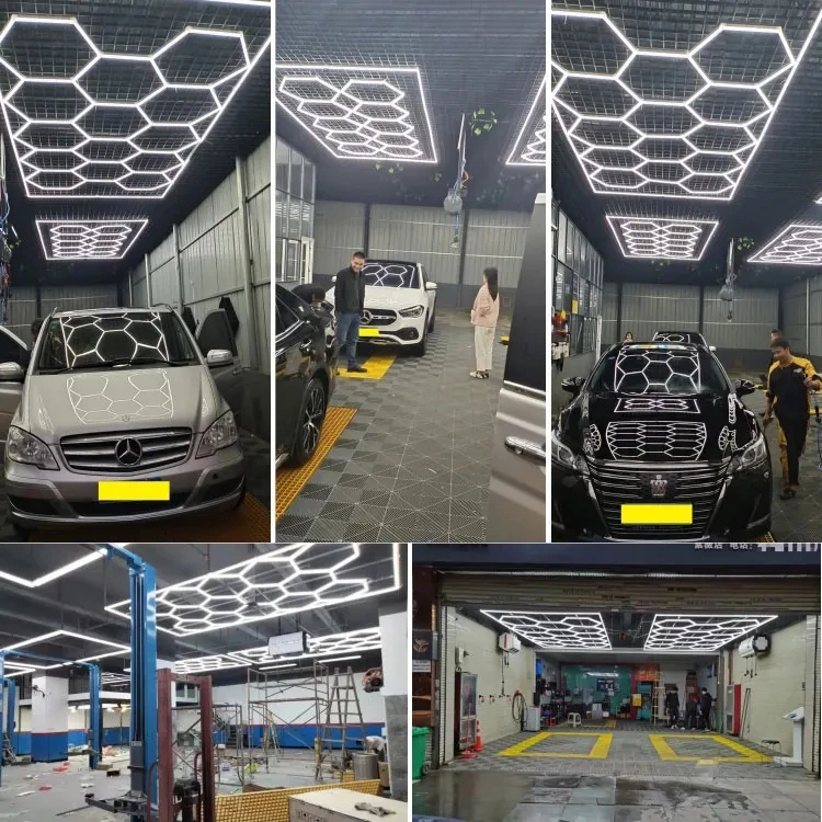 Imagem -03 - Honeycomb Led Luz de Teto para Oficina de Carro Film Coating Hexágono Barbeiro Detalhamento Venda Quente Exportação Dropshipping