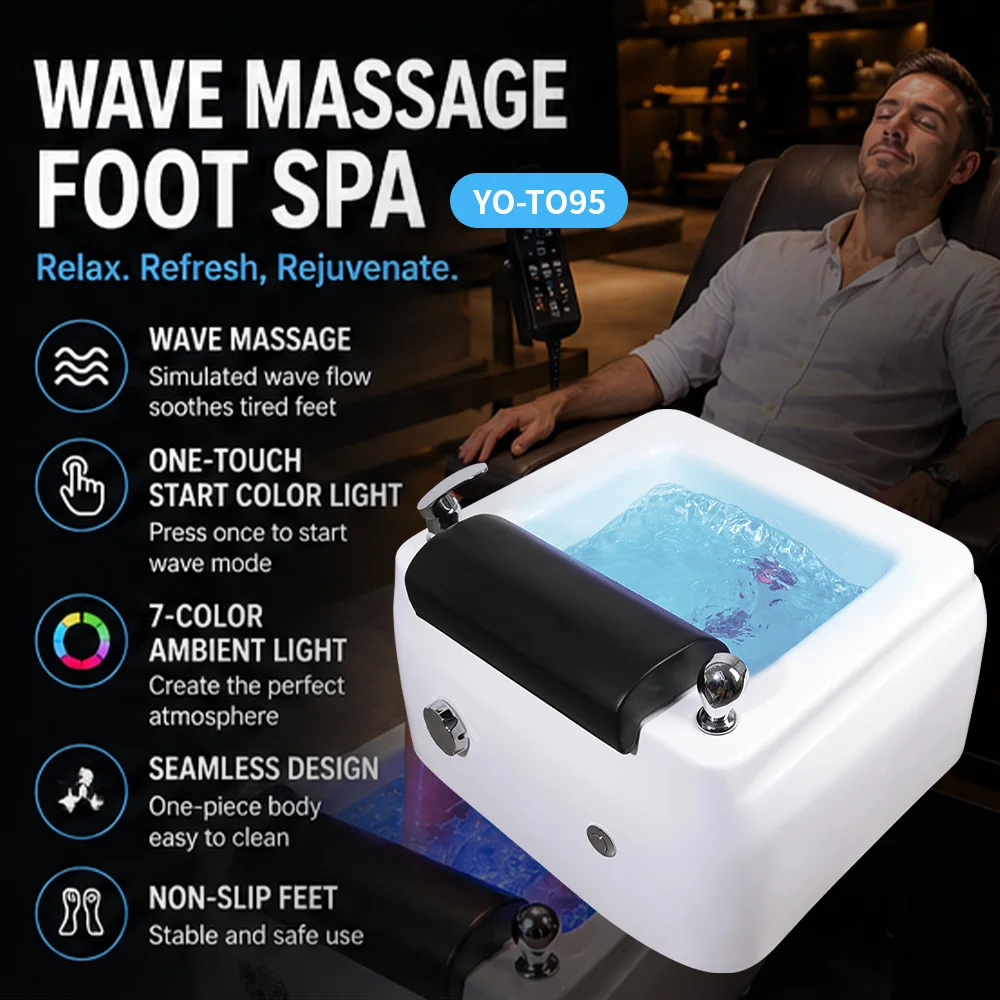 

Salon Electric Foot Bath Massage Wellness Spa Bathtub with Surfing Light Stress Relief Massager for Foot Care